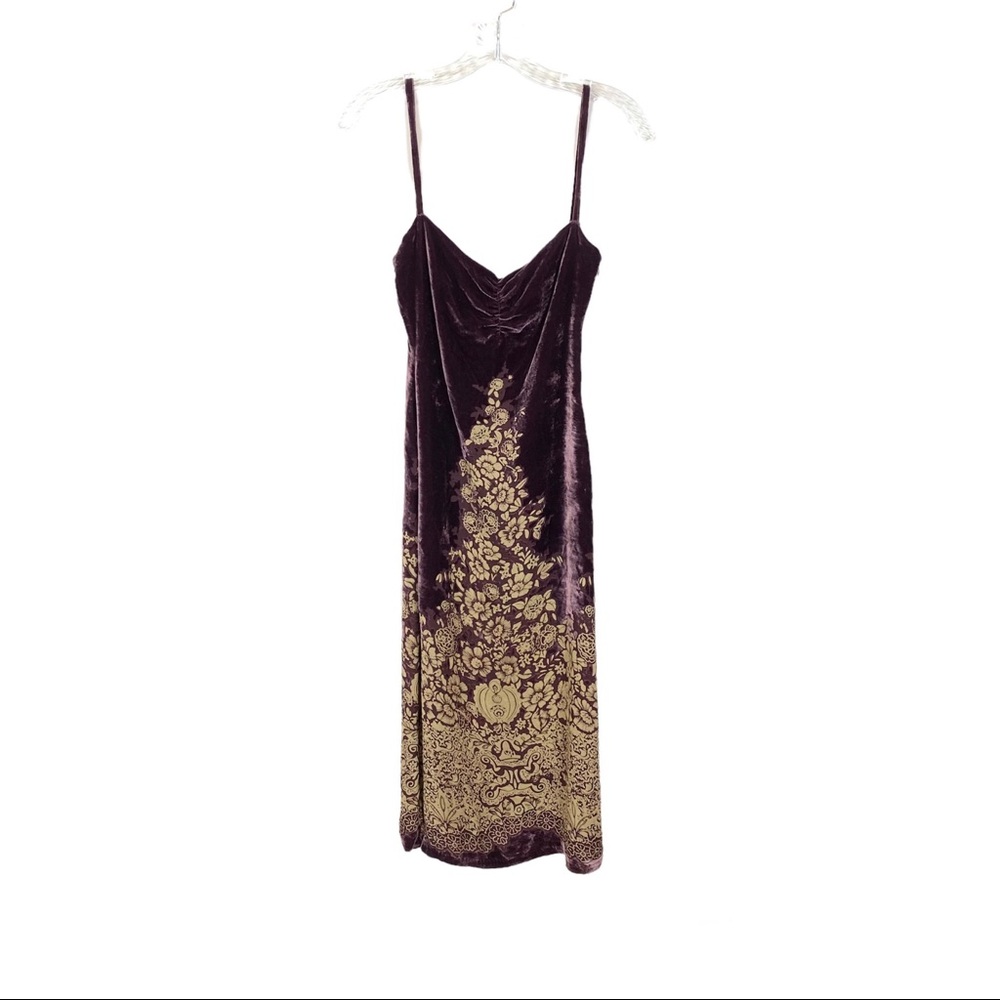 ZARA Woman Silk Velvet Midi Slip Dress